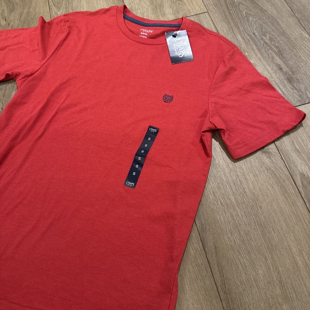 Chap's Men's Coastland Wash‎ Logo Tee Cotton Comfort Red Size Small NEW
